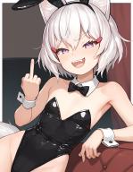 bunny_suit middle_finger tenma tenma_maemi tenma_miami // 2240x2880 // 515KB