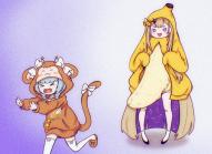 Amanogawa_Shiina banana_(outfit) HnkEcho_(Artist) Jelly_Hoshiumi Jerry jonkey Meme Shiina // 1291x935 // 407KB